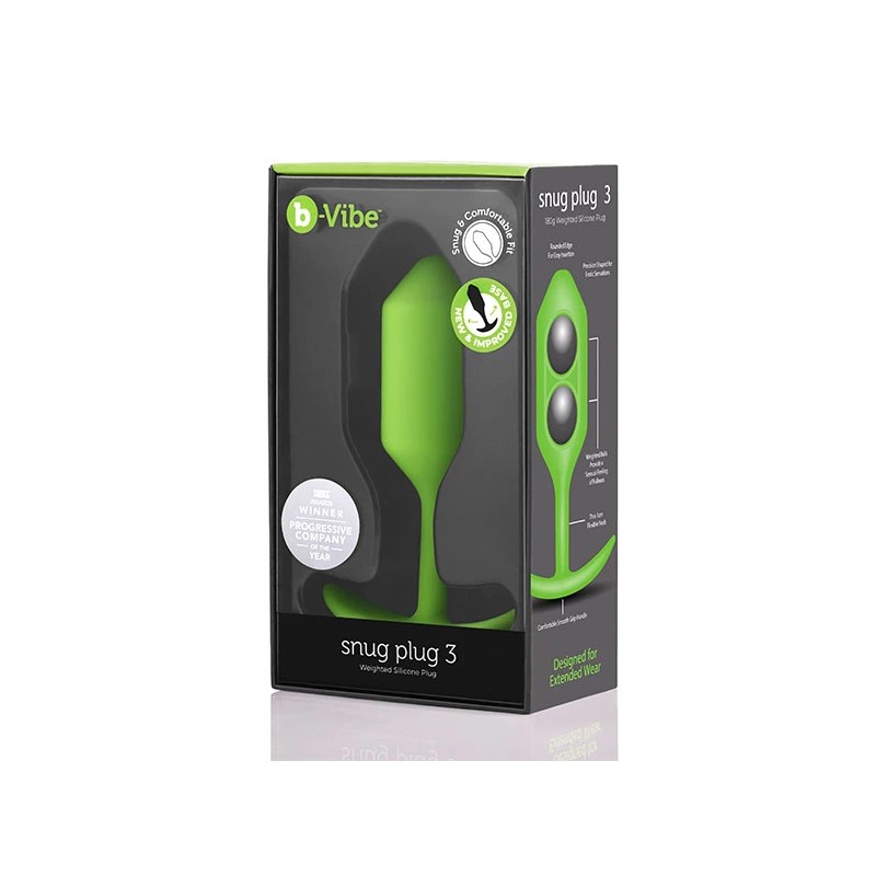 Plug analny - B-Vibe Snug Plug 3 Lime